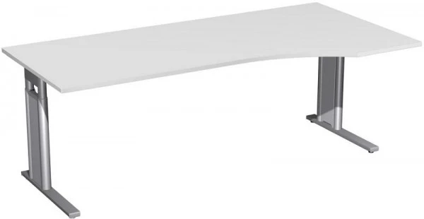 Bureau PC geramöbel à droite réglable en hauteur panneau de pied C en option 2000x1000x680-820 gris évident/argent N-64731...