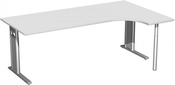 Bureau PC geramöbel à droite réglable en hauteur panneau de pied C en option 2000x1200x680-820 gris évident/argent N-64731...