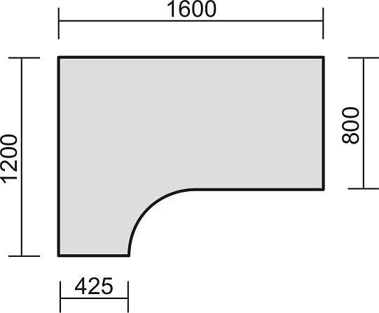 Bureau PC geramöbel gauche rigide panneau en C en option 1600x1200x720 noyer/argent N-648308-NS se procurer à bas prix