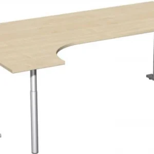 Bureau PC geramöbel gauche rigide panneau de pied C en option 2000x1200x720 érable/argent N-648318-AS acquérir à bas prix