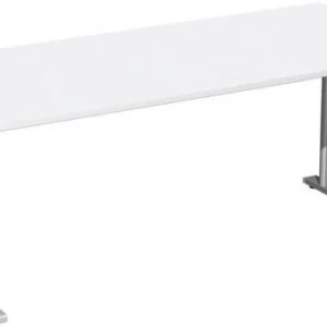 bureau geramöbel réglable en hauteur panneau de pied C en option 1800x800x680-820 blanc/argent N-647146-WS choisir à bas prix