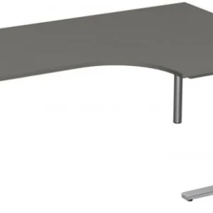 Bureau PC geramöbel rigide à droite panneau de pied C en option 1800x1200x720 graphite/argent N-648309-GS se procurer à ba...