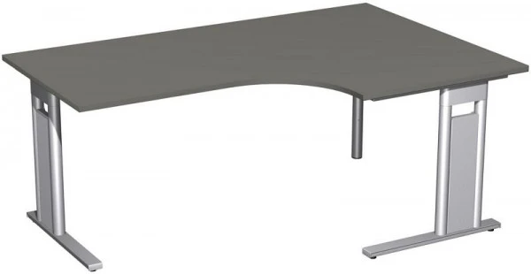 Bureau PC geramöbel rigide à droite panneau de pied C en option 1800x1200x720 graphite/argent N-648309-GS se procurer à ba...