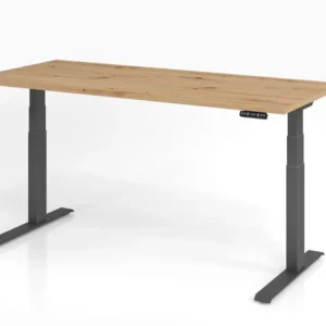 Bureau Hammerbacher XDKB19 180 x 80 cm plateau : chêne noueux épaisseur 25 mm chant épais en ABS forme rectangulaire graph...