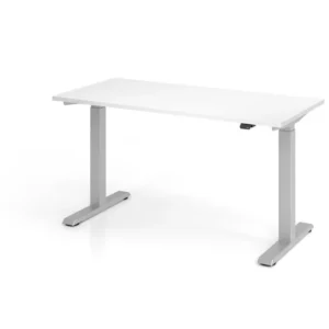 Bureau Hammerbacher XMST614 140 x 67 cm plateau : blanc épaisseur 25 mm chant ABS 2 mm forme rectangulaire VXMST614/W/S ch...