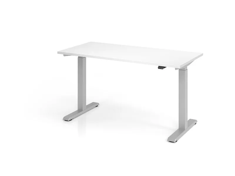 Bureau Hammerbacher XMST614 140 x 67 cm plateau : blanc épaisseur 25 mm chant ABS 2 mm forme rectangulaire VXMST614/W/S ch...