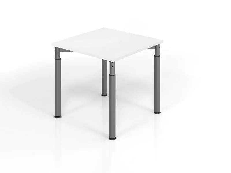 Bureau Hammerbacher YS08 80 x 80 cm plateau : blanc épaisseur 25 mm chant compact en ABS forme rectangulaire graphite VYS0...