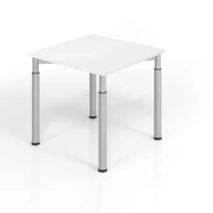 Bureau Hammerbacher YS08 80 x 80 cm plateau : blanc épaisseur 25 mm chant épais en ABS forme rectangulaire argent VYS08/W/...