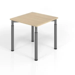 Bureau Hammerbacher YS08 80 x 80 cm plateau : chêne épaisseur 25 mm chant compact en ABS forme rectangulaire graphite VYS0...