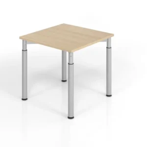 Bureau Hammerbacher YS08 80 x 80 cm plateau : chêne épaisseur 25 mm chant épais en ABS forme rectangulaire argent VYS08/E/...