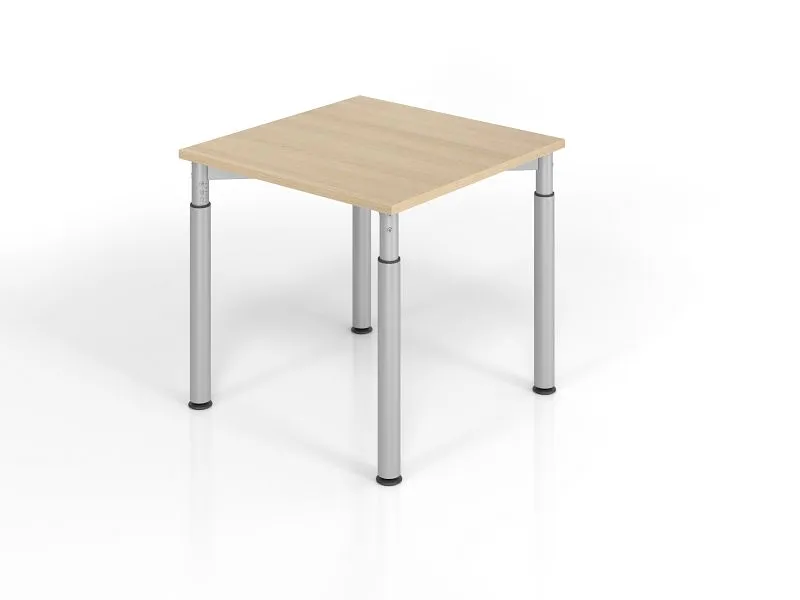 Bureau Hammerbacher YS08 80 x 80 cm plateau : chêne épaisseur 25 mm chant épais en ABS forme rectangulaire argent VYS08/E/...