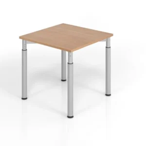 Bureau Hammerbacher YS08 80 x 80 cm plateau : noyer épaisseur 25 mm chant fort en ABS forme rectangulaire argent VYS08/N/S...