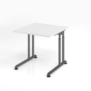 Bureau Hammerbacher ZS08 80 x 80 cm plateau : blanc épaisseur 25 mm chant épais en ABS forme rectangulaire graphite VZS08/...