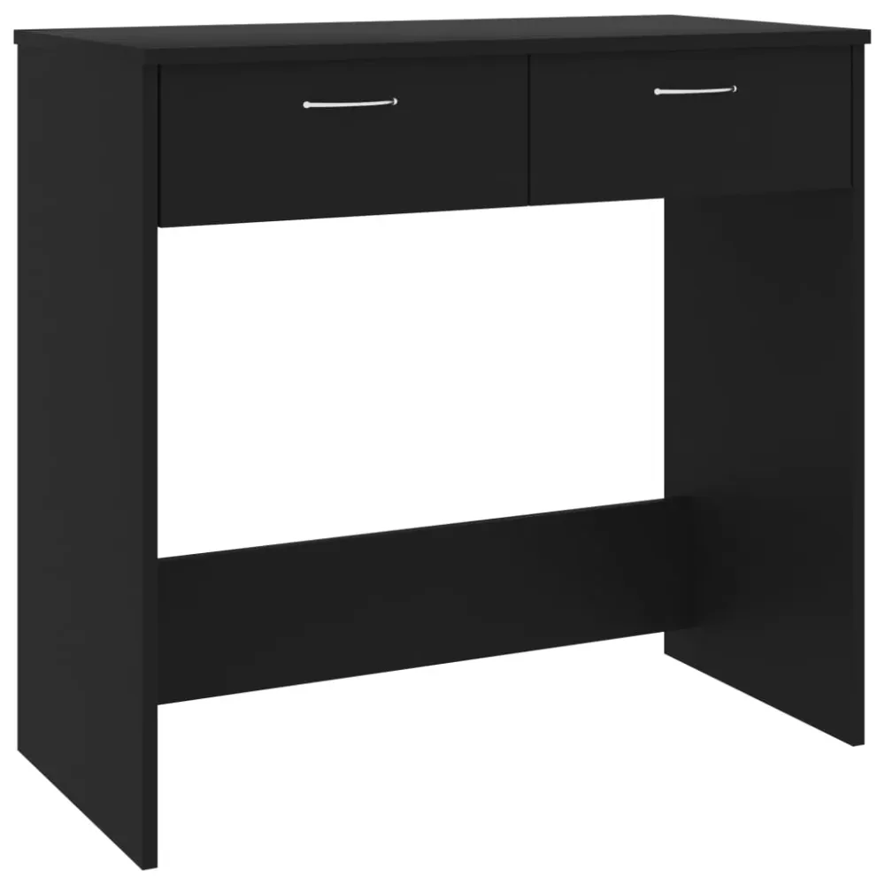 Bureau table poste de travail meuble d'ordinateur informatique étude 80 x 40 x 75 cm Aggloméré noir 02_0023921 avec Compar...