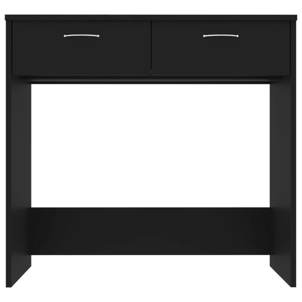 Bureau table poste de travail meuble d'ordinateur informatique étude 80 x 40 x 75 cm Aggloméré noir 02_0023921 avec Compar...