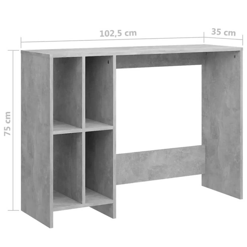 Bureau table poste de travail meuble d'ordinateur informatique étude d'ordinateur nomade bois d'ingénierie gris 02_0023760