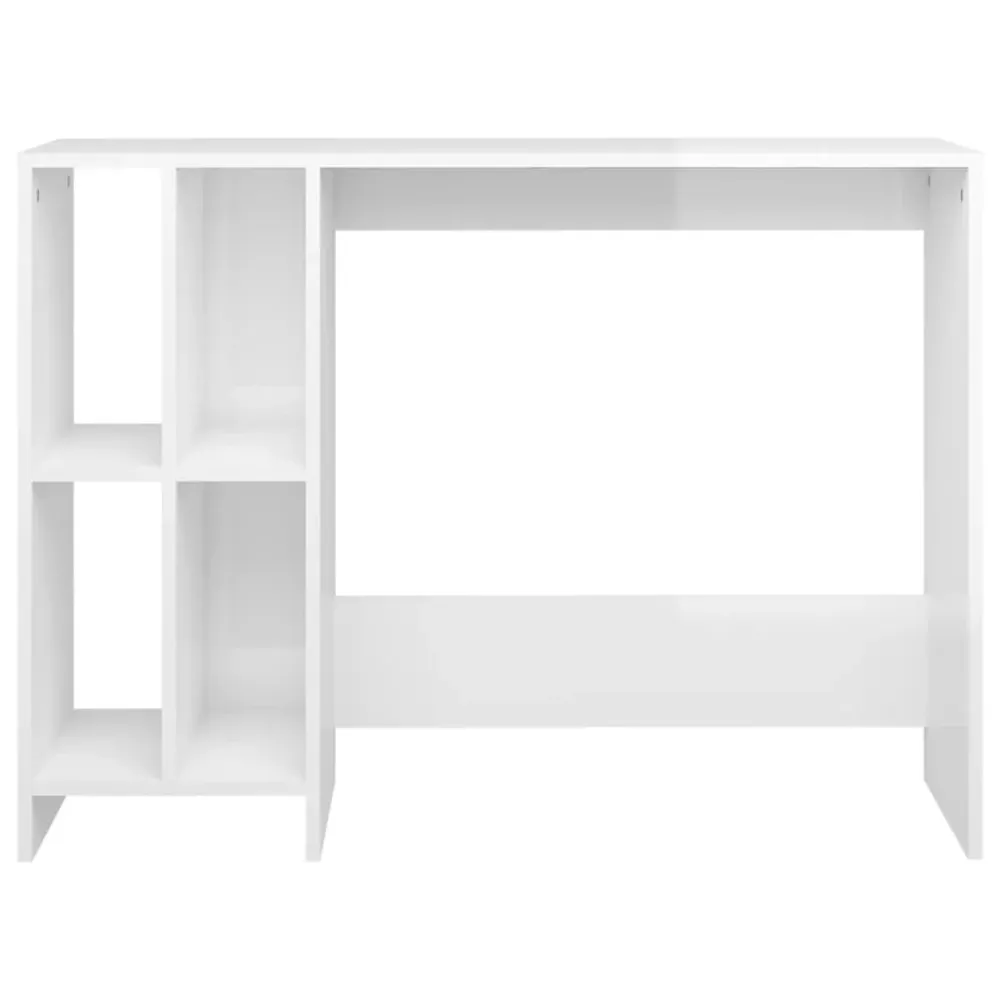 Bureau table poste de travail meuble d'ordinateur informatique étude d'ordinateur compact brillant bois d'ingénierie blanc...