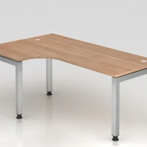 Hammerbacher table d'angle pied en U carré 200x120cm 90° noyer forme d'angle 90° plateau flottant VJS82/...
