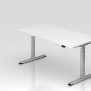 Élégant Design Ergonomique Bureau Hammerbacher VXDLB16 160 x 80 cm plateau : blanc épaisseur 25 mm chant ABS 2 mm forme re...