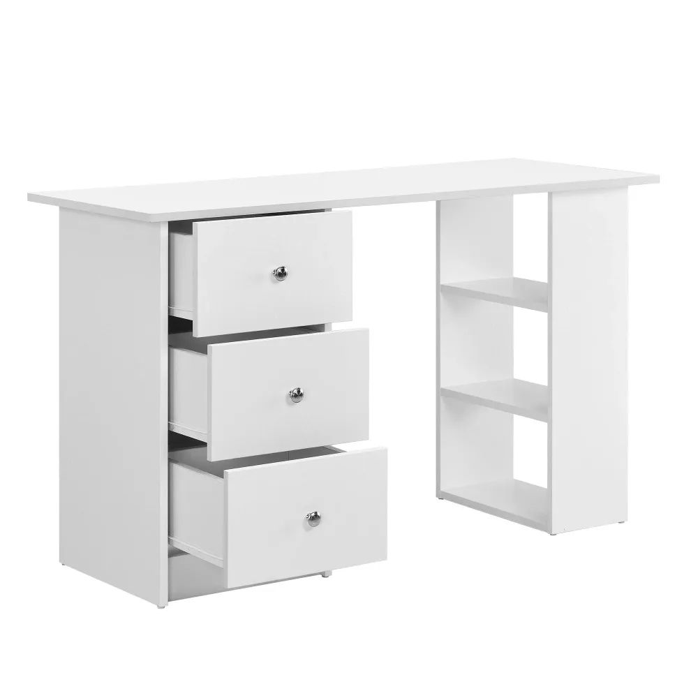 Élégant Design Ergonomique Bureau table secrétaire poste de travail informatique plat de bois mélaminé blanc 120 x 49 x 72...