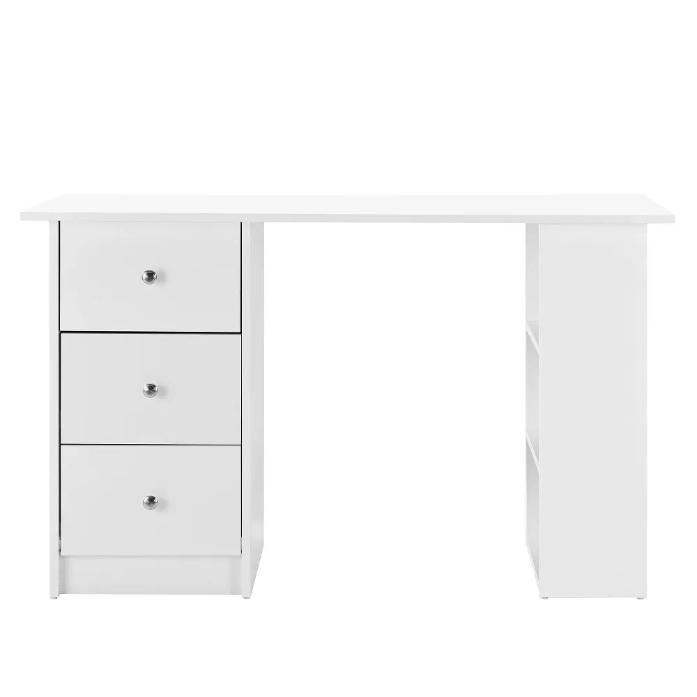 Élégant Design Ergonomique Bureau table secrétaire poste de travail informatique plat de bois mélaminé blanc 120 x 49 x 72...