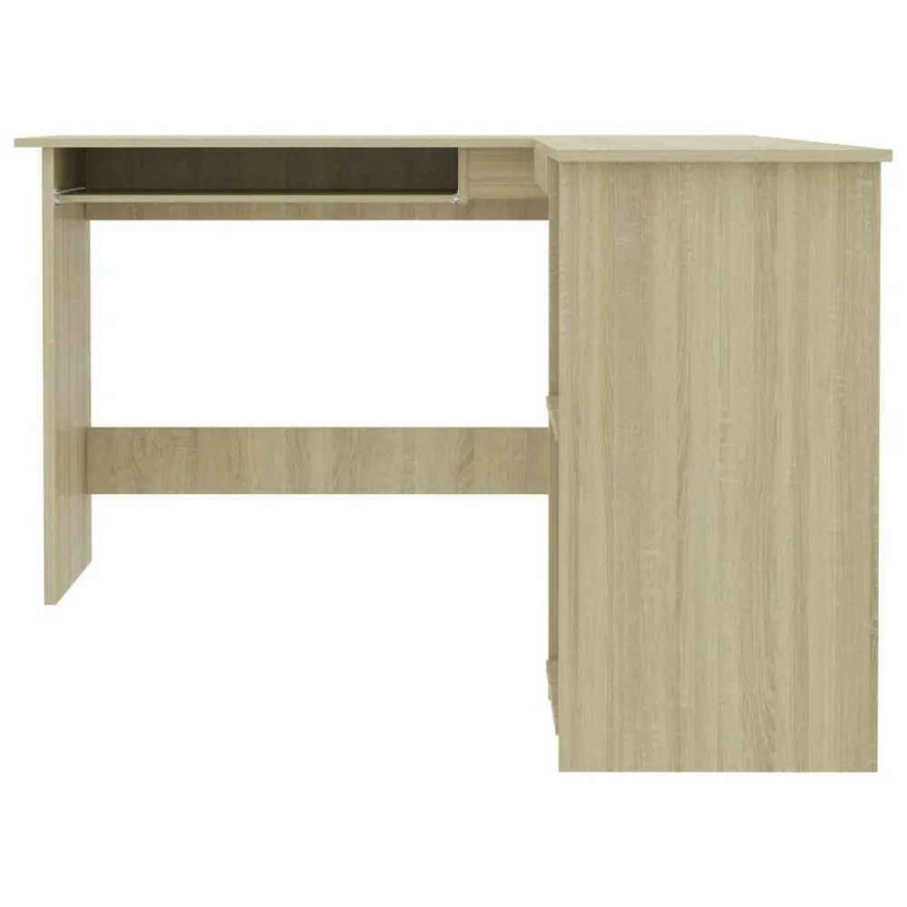 Organisateur Modulable Bureau table poste de travail meuble d'ordinateur informatique étude d'angle en forme de L chêne so...