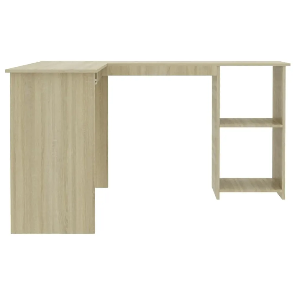 Organisateur Modulable Bureau table poste de travail meuble d'ordinateur informatique étude d'angle en forme de L chêne so...
