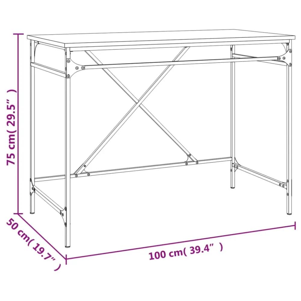 Professionnel Haute Qualité Bureau table poste de travail meuble d'ordinateur informatique étude chêne sonoma 100 x 50 x 7...