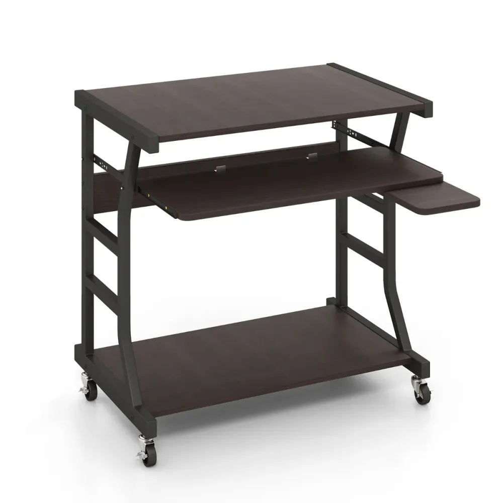 Range-câbles adhésif Bureau d'ordinateur à roulettes pour petits espaces bureau d'ordinateur mobile de 75 cm plateau pour...