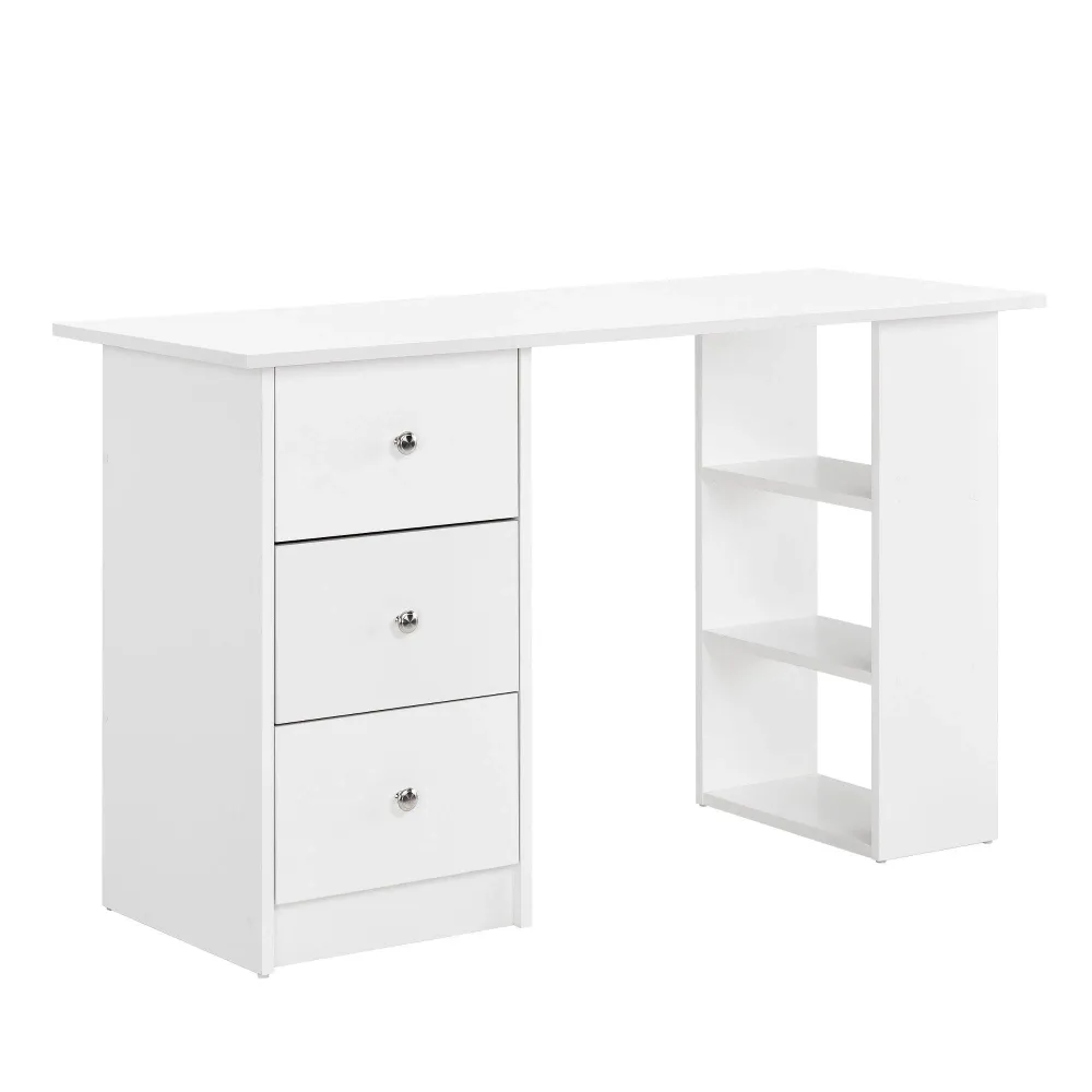 Range-câbles adhésif Bureau table secrétaire poste de travail informatique plat de bois mélaminé blanc 120 x 49 x 72 cm 03...