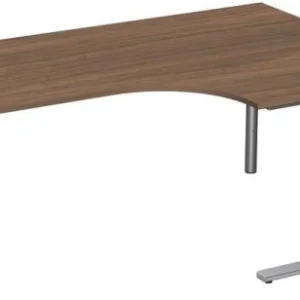 Range-câbles adhésif geramöbel bureau PC rigide droite panneau pied C en option 1800x1200x720 noyer/argent N-648309-NS se...