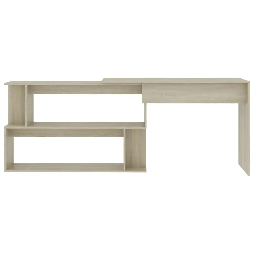 Support pour écran Bureau table poste de travail meuble d'ordinateur informatique étude d'angle chêne sonoma 200 x 50 x 76...