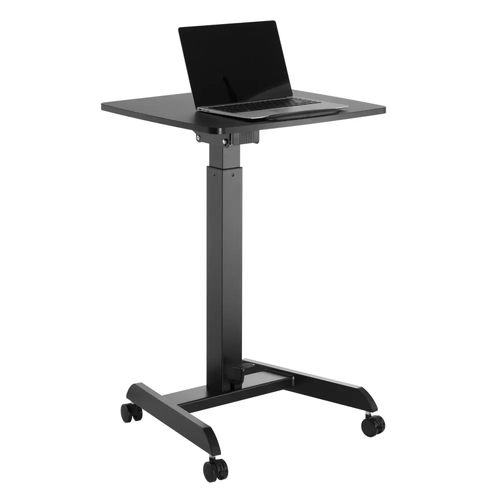 Table d'ordinateur léger et mobile réglable en hauteur avec roulettes Bureau assis-debout Réglable en hauteur jusqu'à max....