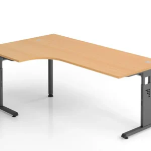 Trieur courrier Bureau d'angle Hammerbacher OS82 200 x 120 cm plateau : hêtre épaisseur 25 mm chant ABS 2 mm form...