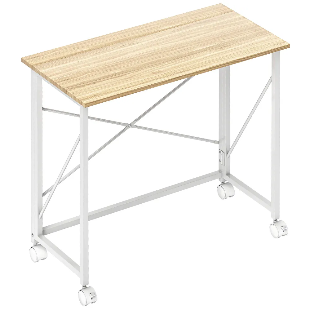 Trieur courrier Bureau pliant table d'ordinateur 80 x 40 cm bureau sur roulettes style novateur pour domicile, chambre, pe...