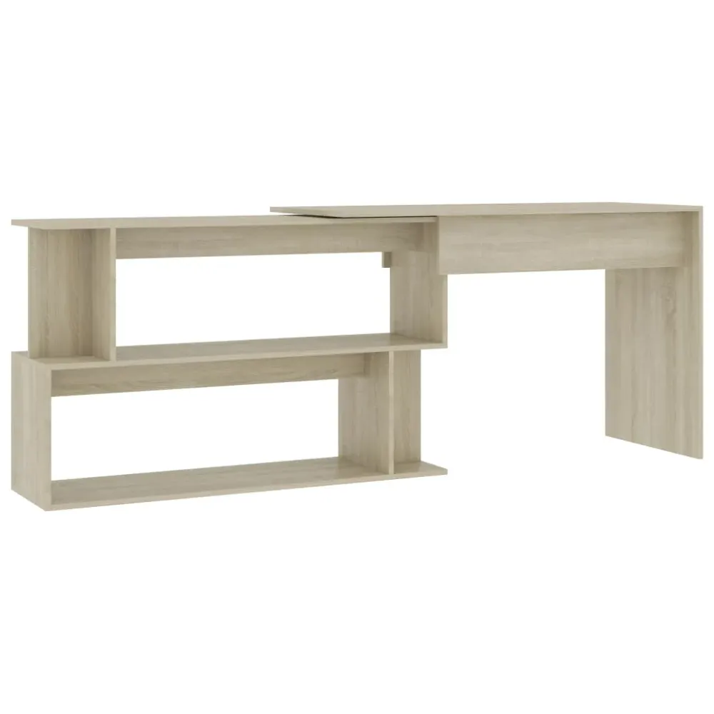 Trieur courrier Bureau table poste de travail meuble d'ordinateur informatique étude d'angle chêne sonoma 200 x 50 x 76 cm...