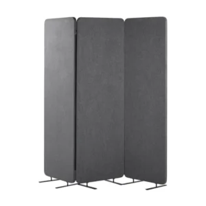 Séparateur acoustique 3 panneaux 184 x 184 cm gris STANDI compatible avec PowerPoint