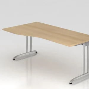 Bureau Hammerbacher pied C 180x100/80cm chêne chemin de câbles horizontal hauteur de travail 72 cm VBS18/E/S prendre à bas...