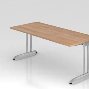 Bureau Hammerbacher pied C 180x80cm noyer chemin de câbles horizontal hauteur de travail 72 cm VBS19/N/S magasiner à bas p...