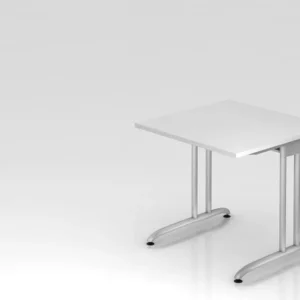 Bureau Hammerbacher pied C 80x80cm blanc chemin de câbles horizontal hauteur de travail 72 cm VBS08/W/S obtenir à bas prix...