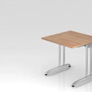 Bureau Hammerbacher pied C 80x80cm noyer chemin de câbles horizontal hauteur de travail 72 cm VBS08/N/S se procurer à bas...
