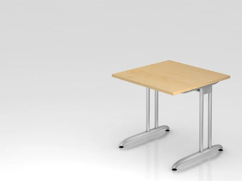 Bureau Hammerbacher pied C 80x80cm érable passe-câbles horizontal hauteur de travail 72 cm VBS08/3/S choisir à bas prix