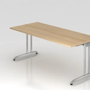 Bureau pour ordinateur Bureau Hammerbacher pied C 180x80cm chêne chemin de câbles horizontal hauteur de travail 72 cm VBS1...