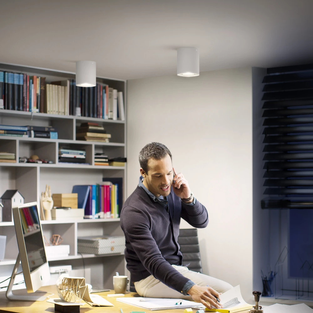 Bureau pour ordinateur Philips Hue Pillar Downlight LED, interrupteur à variateur, blanc