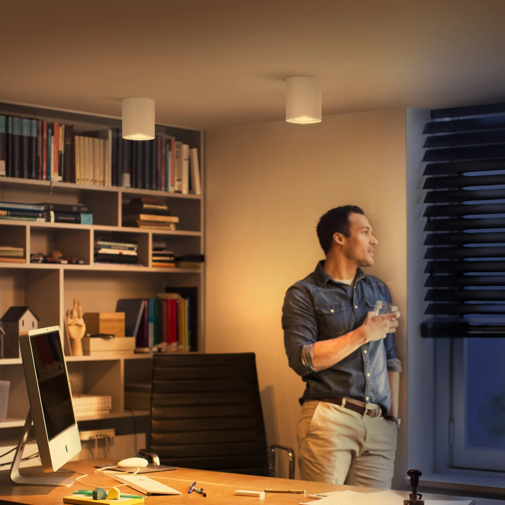 Bureau pour ordinateur Philips Hue Pillar Downlight LED, interrupteur à variateur, blanc