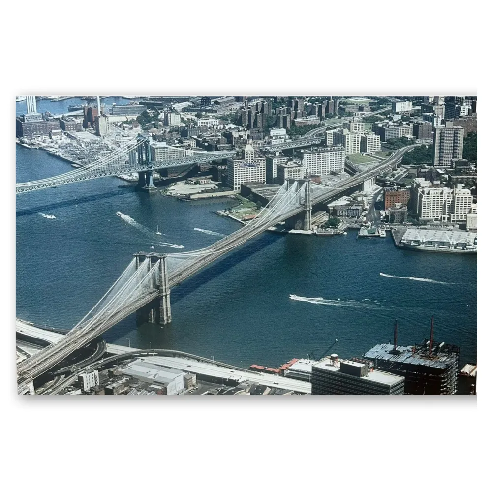 Tableau Neuf York Pont Brooklyn 70x50cm Lumineux LED avec câble management