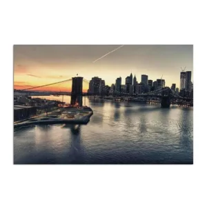 Tableau pont de brooklyn à récent york - 70 x 50 cm avec moteur électrique