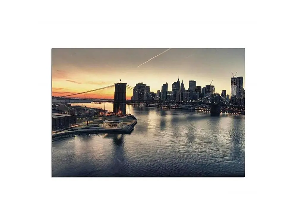 Tableau pont de brooklyn à récent york - 70 x 50 cm avec moteur électrique