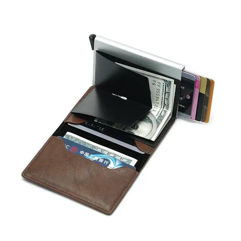 Bloc-notes mural Porte-cartes de crédit pour hommes Porte-cartes bancaires Cuir - Cuir végétalien - Importé