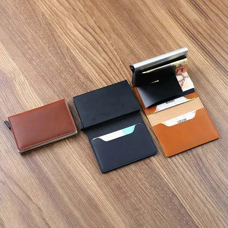 Bloc-notes mural Porte-cartes de crédit pour hommes Porte-cartes bancaires Cuir - Cuir végétalien - Importé